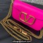 Valentino Locò micro Bag In Calfskin Leather With Chain 416 Fuchsia 2023