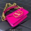 Valentino Locò micro Bag In Calfskin Leather With Chain 416 Fuchsia 2023