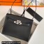 Hermes Evercolor Kelly Danse Shoulder bag Black with Silver Hardware (full handmade)