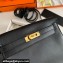 Hermes Evercolor Kelly Danse Shoulder bag Black with Gold Hardware (full handmade)