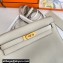 Hermes Evercolor Kelly Danse Shoulder bag White with Gold Hardware (full handmade)