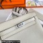Hermes Evercolor Kelly Danse Shoulder bag White with Silver Hardware (full handmade)