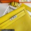 Hermes Evercolor Kelly Danse Shoulder bag Yellow with Silver Hardware (full handmade)