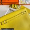Hermes Evercolor Kelly Danse Shoulder bag Yellow with Silver Hardware (full handmade)