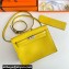 Hermes Evercolor Kelly Danse Shoulder bag Yellow with Silver Hardware (full handmade)