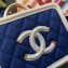 Chanel CC Filigree Grained Vanity Case Mini Bag Blue/White/Orange 2018