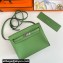 Hermes Evercolor Kelly Danse Shoulder bag Green with Silver Hardware (full handmade)