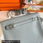 Hermes Evercolor Kelly Danse Shoulder bag Light Gray with Silver Hardware (full handmade)