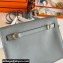 Hermes Evercolor Kelly Danse Shoulder bag Light Gray with Gold Hardware (full handmade)