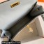 Hermes Evercolor Kelly Danse Shoulder bag Light Gray with Gold Hardware (full handmade)
