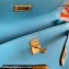 Hermes Evercolor Kelly Danse Shoulder bag Macaron Blue with Gold Hardware (full handmade)
