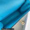 Hermes Evercolor Kelly Danse Shoulder bag Macaron Blue with Gold Hardware (full handmade)