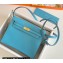 Hermes Evercolor Kelly Danse Shoulder bag Macaron Blue with Gold Hardware (full handmade)