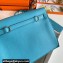 Hermes Evercolor Kelly Danse Shoulder bag Macaron Blue with Silver Hardware (full handmade)