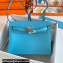Hermes Evercolor Kelly Danse Shoulder bag Macaron Blue with Silver Hardware (full handmade)