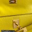 Hermes Evercolor Kelly Danse Shoulder bag Yellow with Gold Hardware (full handmade)