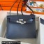 Hermes Evercolor Kelly Danse Shoulder bag Dark Blue with Silver Hardware (full handmade)