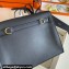 Hermes Evercolor Kelly Danse Shoulder bag Dark Blue with Gold Hardware (full handmade)