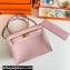 Hermes Evercolor Kelly Danse Shoulder bag Pink with Gold Hardware (full handmade)