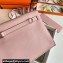 Hermes Evercolor Kelly Danse Shoulder bag Pink with Silver Hardware (full handmade)