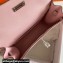 Hermes Evercolor Kelly Danse Shoulder bag Pink with Silver Hardware (full handmade)