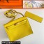 Hermes Evercolor Kelly Danse Shoulder bag Yellow with Gold Hardware (full handmade)
