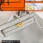 Hermes Evercolor Kelly Danse Shoulder bag Pearl Gray with Gold Hardware (full handmade)