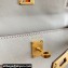 Hermes Evercolor Kelly Danse Shoulder bag Pearl Gray with Gold Hardware (full handmade)
