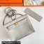 Hermes Evercolor Kelly Danse Shoulder bag Pearl Gray with Gold Hardware (full handmade)
