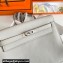 Hermes Evercolor Kelly Danse Shoulder bag Pearl Gray with Silver Hardware (full handmade)
