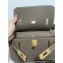 Hermes mini jypsiere bag in Clemence leather Elephant Gray with Gold Hardware (original quality+handmade)