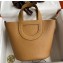Hermes In-The-Loop Tote Bag In Original Togo Leather Brown with Gold Hardware (Full Handmade Quality)