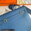 Hermes Evercolor Kelly Danse Shoulder bag Blue with Gold Hardware (full handmade)