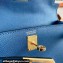 Hermes Evercolor Kelly Danse Shoulder bag Blue with Gold Hardware (full handmade)