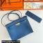Hermes Evercolor Kelly Danse Shoulder bag Blue with Gold Hardware (full handmade)