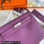Hermes Evercolor Kelly Danse Shoulder bag Purple with Silver Hardware (full handmade)