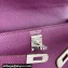 Hermes Evercolor Kelly Danse Shoulder bag Purple with Silver Hardware (full handmade)
