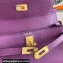 Hermes Evercolor Kelly Danse Shoulder bag Purple with Gold Hardware (full handmade)