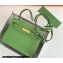 Hermes Evercolor Kelly Danse Shoulder bag Green with Gold Hardware (full handmade)