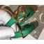 Fendi F Is Fendi Double-wrap Bracelet Green with Adjustable Buckle