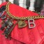 Balenciaga BB Chain S/M Charms Embroidered Logo Bag Red 2018