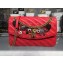 Balenciaga BB Chain S/M Charms Embroidered Logo Bag Red 2018