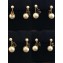 Celine Alphabet Brass Pearl Earrings