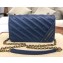 Balenciaga BB Chain S Embroidered Logo Bag Blue 2018