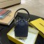 Fendi Canvas Embroidered FF Mon Tresor Mini Bucket Bag Black 2020