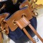 Fendi Canvas Embroidered FF Mon Tresor Mini Bucket Bag Blue 2020