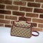Gucci Diagonal GG Marmont Mini Top Handle Bag 583571 Canvas Red 2020