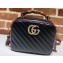 Gucci GG Marmont Small Shoulder Bag with Bamboo 602270 Black/Red 2020
