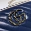 Gucci Diagonal GG Marmont Small Shoulder Camera Bag 447632 Leather Blue/White 2020