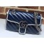 Gucci Diagonal GG Marmont Mini Shoulder Bag 446744 Blue/White 2020